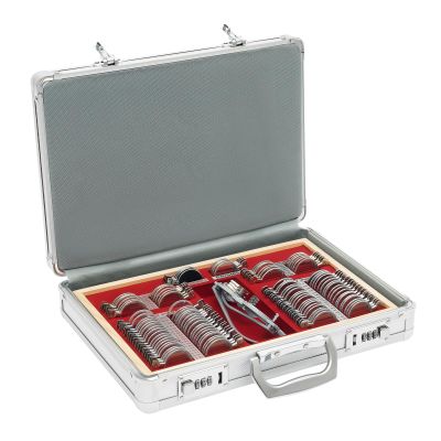 LyeXD 104 Optical Trial Lens Set, Metal Rim Aluminum Optometry Kit Case Box Trial Frame Professional Optometry Lens Case Trial with Glasses Frame, Precise Optical Lens Optometry Kit for Opticians