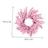 ABOOFAN Wreath Plant Decor Neclaces Winter Jasmine Garland Flower Ring Artificial Flower Garland Coronas para Puertas De Entrada Summer Door Decor Fireplace Plastic Wedding Pink, 30x30cm view 2