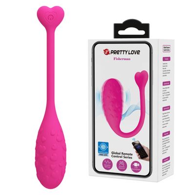 PRETTY LOVE - APP CONTROLLED PINK FISHER VIBRATING EGG, Black, 6959532334524
