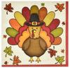 100 Fall Turkey Cocktail Napkins  Disposable Paper Beverage Napkins for Thanksgiving, Holiday, Autumn Party Dcor, Silly Turkey Design view 1