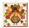 100 Fall Turkey Cocktail Napkins  Disposable Paper Beverage Napkins for Thanksgiving, Holiday, Autumn Party Dcor, Silly Turkey Design view 2
