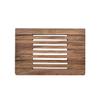 24" Wall Mounted Teak Wood Folding Shower Seat Bench with Slots view 2