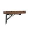 24" Wall Mounted Teak Wood Folding Shower Seat Bench with Slots view 3