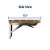 24" Wall Mounted Teak Wood Folding Shower Seat Bench with Slots view 4