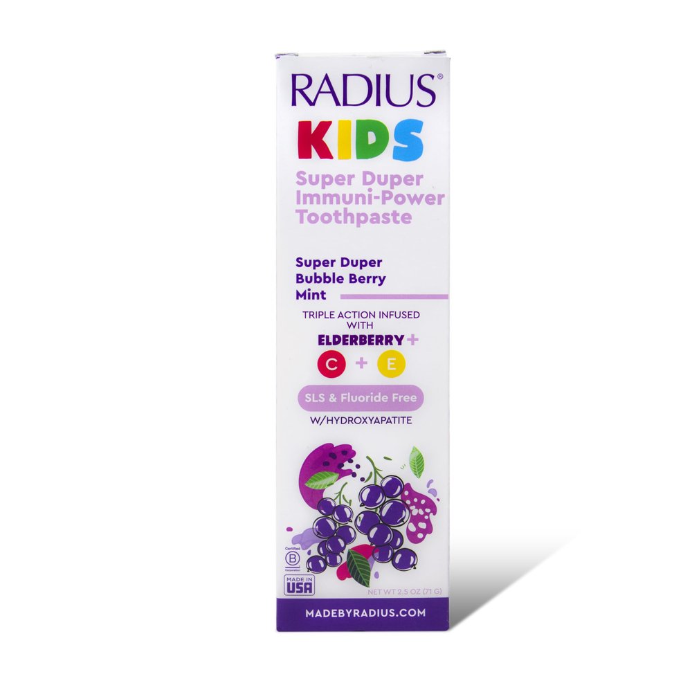 Radius Kids Super Duper Immunity Power Toothpaste 2.5 Oz - Super Duper Bubble Berry Mint - Pack of 1