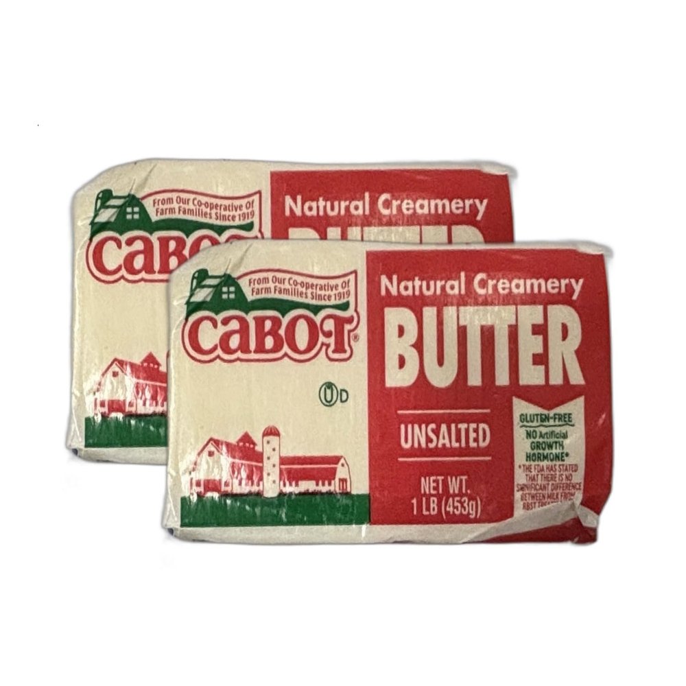 NineLife Basics Cabot Block Unsalted Butter -1 LB Pack of 2