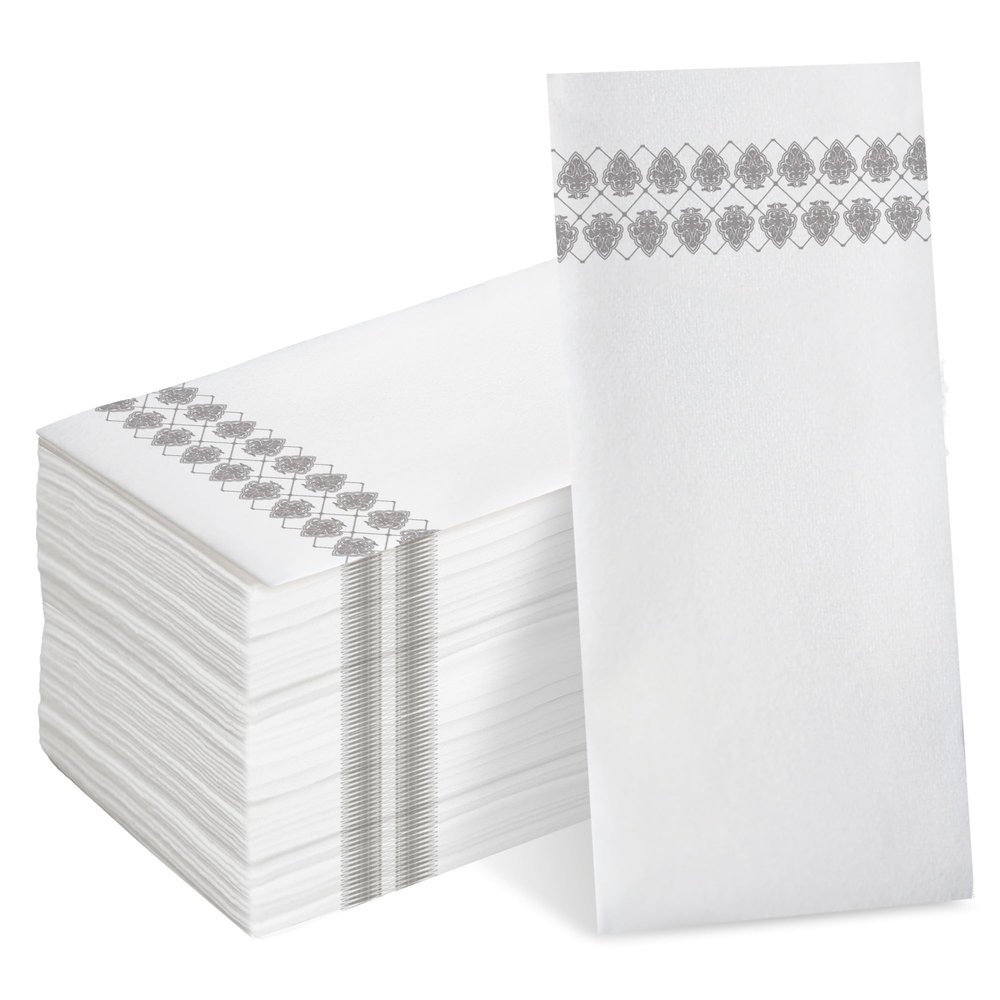 [200 Pack] LEVIMETREE Disposable Bathroom Napkins, Disposable Guest Towels, Cloth-Like Hand Tissue Paper Decorative Bathroom Hand Napkins for Kitchen, Parties, Weddings, Dinners or Events 12" x 17
