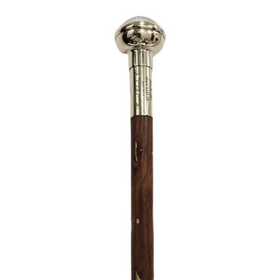 Vintage Folding Walking Stick Cane with Brass Clock On Top Handle Antique Regal Clocks Scotland 1840 Victorian Home Decor