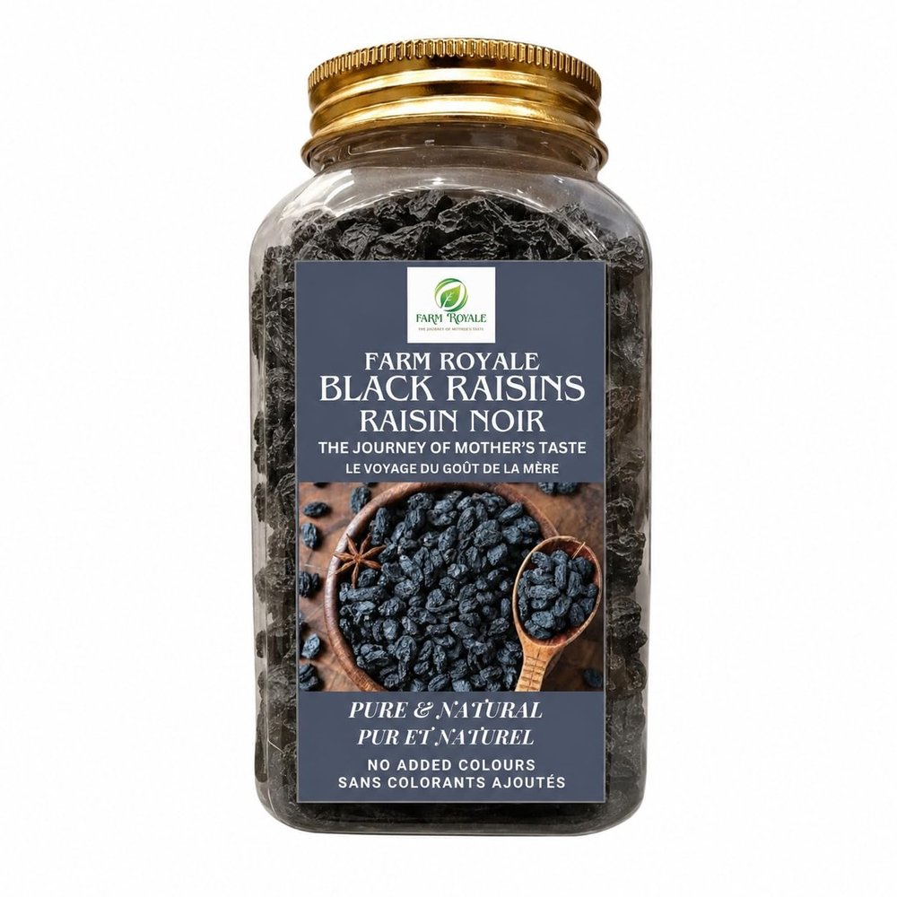 Farm Royale Black Raisins -250gms||100% Pure and Natural||Shudh||Handpicked Material||Export quality