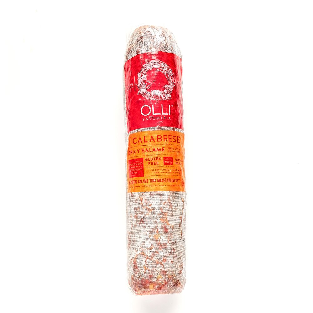 Olli Salumeria, Preservative-Free Salami Bulk Stick, Calabrese - Zesty Cayenne Pepper and Paprika (4-5 lbs avg, 1 Pack)