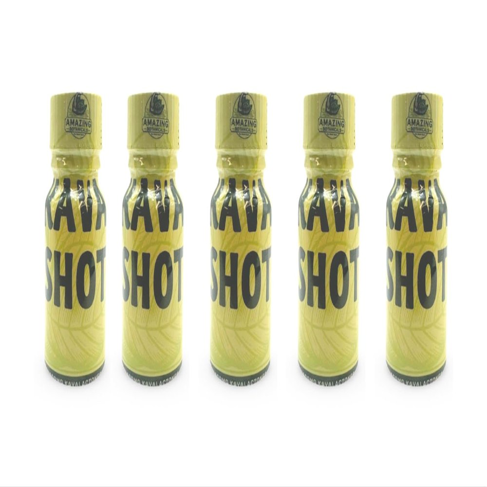 Amazing Botanicals KAVA Shot - 500mg Kavalactones - Original Flavor - Dietary Supplement - 5 Count - 10ml