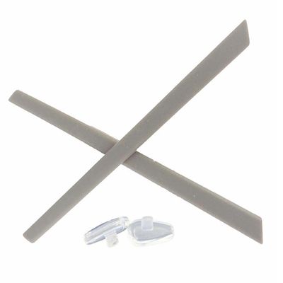 Caulo Replacement Ear Socks Sleeves Compatible with Oakley Glass Sunglass Frames OX3222 OX3232 OX3241 OX8097 OX8103 etc (Grey w Nose Pads - 1 Set)