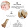 minkissy Handheld Boy Girl Shower Brush Set Wooden Handle Wool Brush Comb for Bathing Gentle Scalp Care Lightweight Safe for Newborns Shower Gift view 2