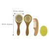 minkissy Handheld Boy Girl Shower Brush Set Wooden Handle Wool Brush Comb for Bathing Gentle Scalp Care Lightweight Safe for Newborns Shower Gift view 3