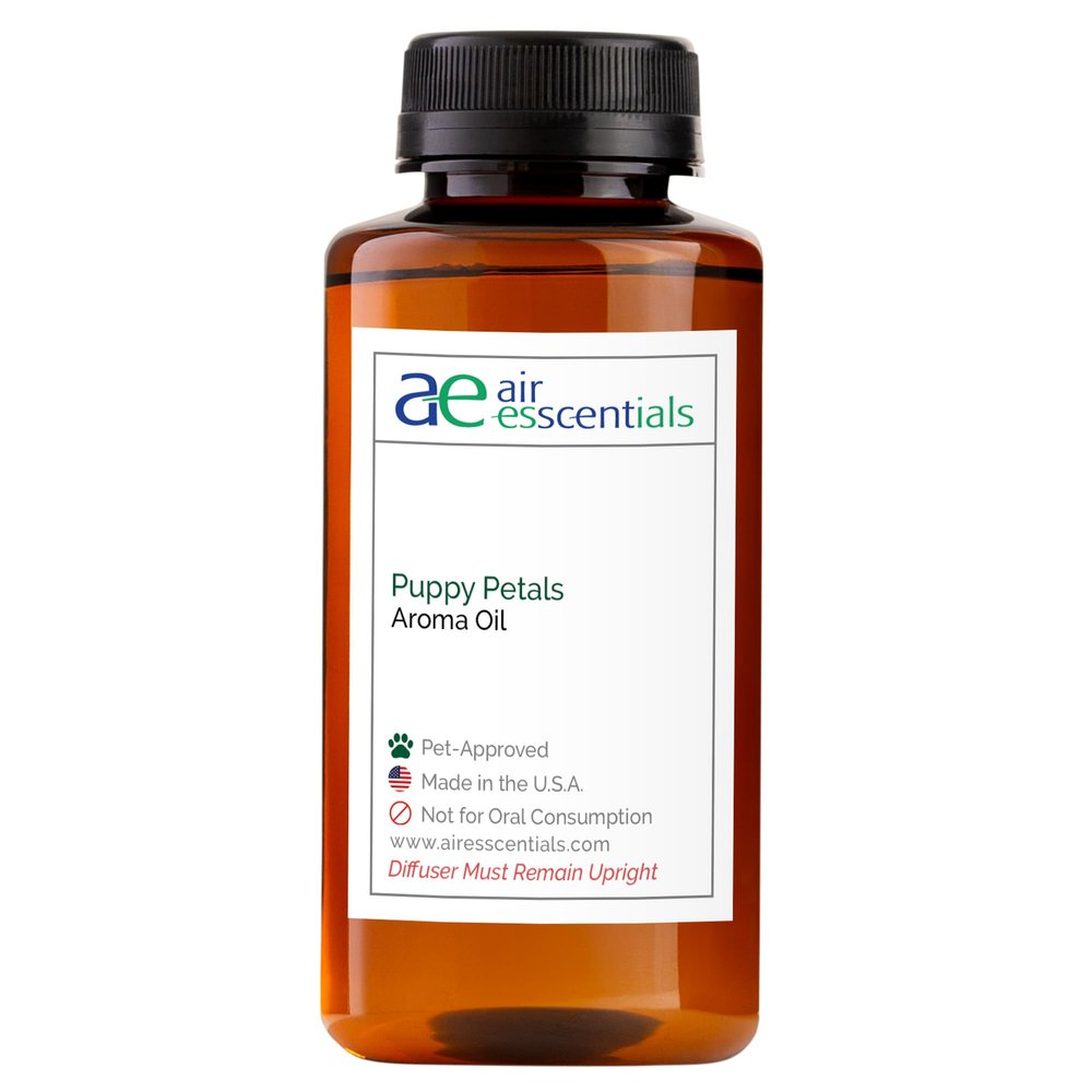 Air Esscentials Puppy Petals Aroma Oil - Pet-Preferred Pure Essential Oil for Scent Machines & Cold-Air Diffusers | Crisp Apple & Zesty Lime | Floral Light & Airy Musk | Safe for Pets | 300mL