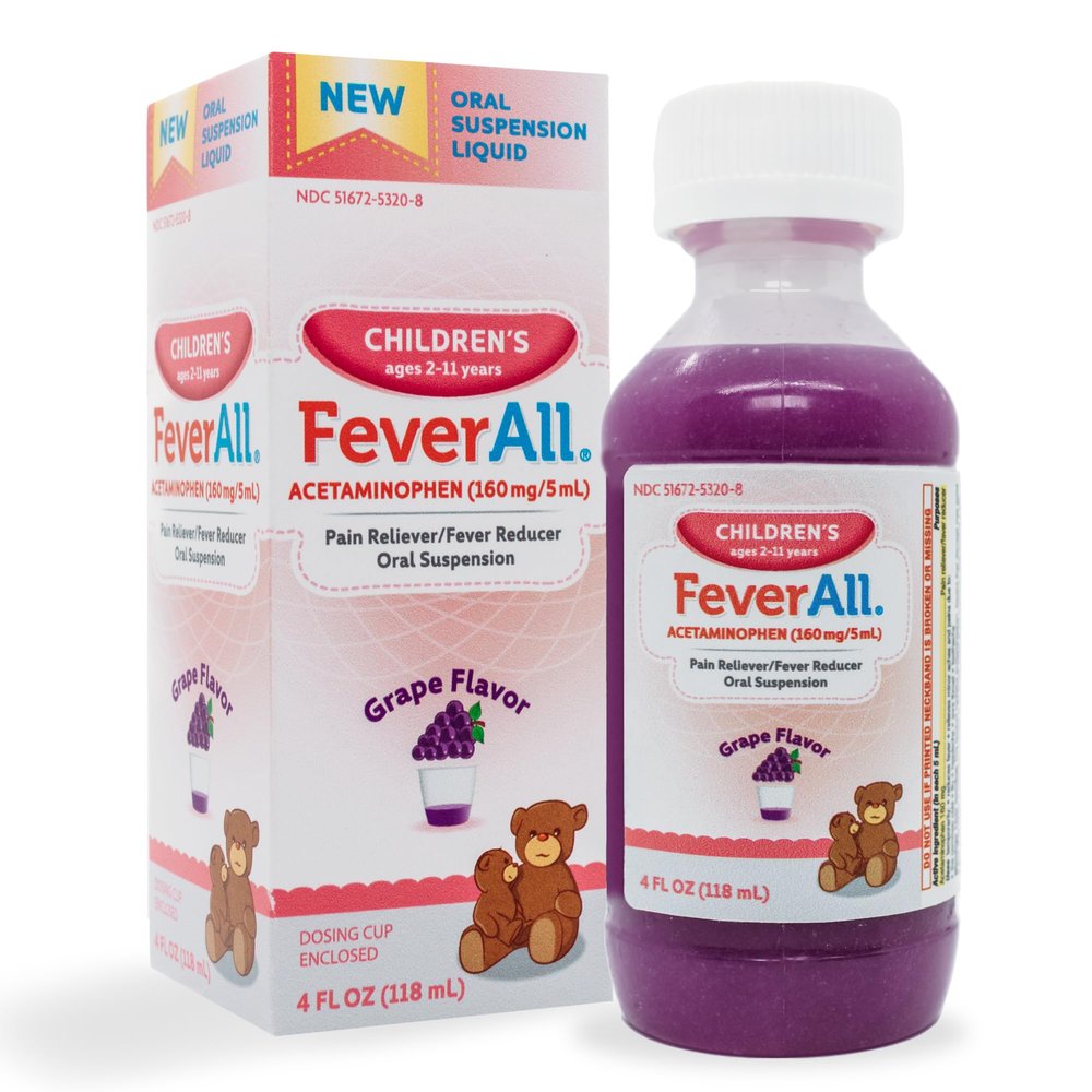 Feverall Liquid Oral Children Fever Reducer/Pain Reliever (4 oz., Grape)
