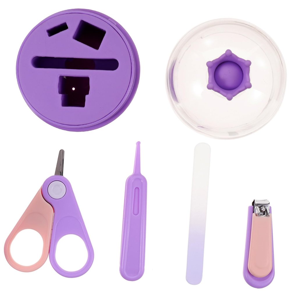 MERRYHAPY Nail Clippers Set Boy Girl Grooming Kit with Cartoon Design Rounded Edges Blades for Safe Nail Care for Newborns and Toddlers