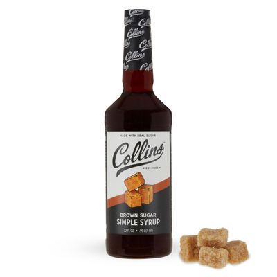 Collins Brown Sugar Syrup - Simple Syrup for Cocktails, Brown Sugar Coffee Syrup - Cocktail Syrup 32oz Set of 1