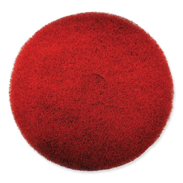 212 Main Ez Care Heavy Duty Scrub Pad - 13 in. Dia. - Red & Gray - Pack of 5
