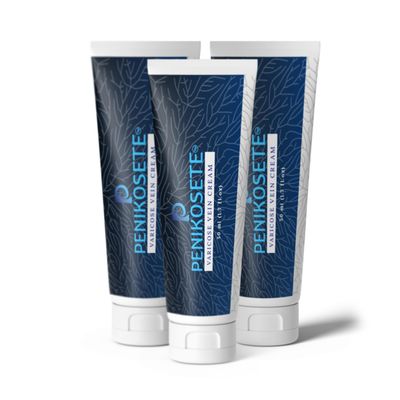 PENIKOSETE Varicose & Spider Vein Cream for Legs | Dermatologically Tested Ayurvedic Ashwagandha Formula | Natural Non-Sticky Cream for Tired, Swollen & Heavy-Looking Legs | for Men & Women - 3 Pack