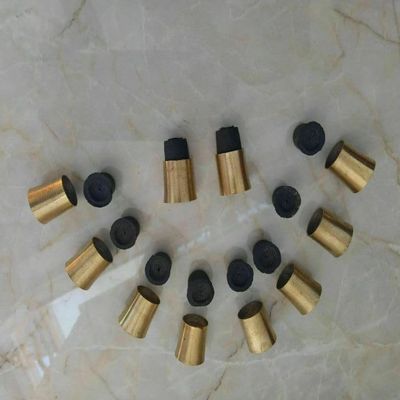 10-Pack Brass Walking Stick Tips with Rubber Ends End Caps for Wooden Canes, Hiking Poles, and Staffs Easy-Fit Ferrules for Repairs and Craft Projects