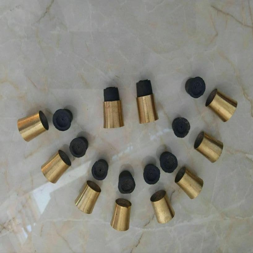 10-Pack Brass Walking Stick Tips with Rubber Ends End Caps for Wooden Canes, Hiking Poles, and Staffs Easy-Fit Ferrules for Repairs and Craft Projects