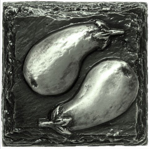 Mediterranean Eggplant Tile - Silver - Pack of 12