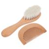 Angoily 2pc Baby Grooming Kit Scalp Comb for Toddler Wooden Handle Soft Baby Hair Brush Set Safe for Sensitive Sk view 1