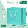 KEYYOOMY Teal Blue Gift Bags with Handles, Square Body Wide Bottom Kraft Paper Gift Bags Party Favor Bags for Wedding Birthday Christmas Shopping Business (10CT, 6x6x4 in, Teal Blue) view 2