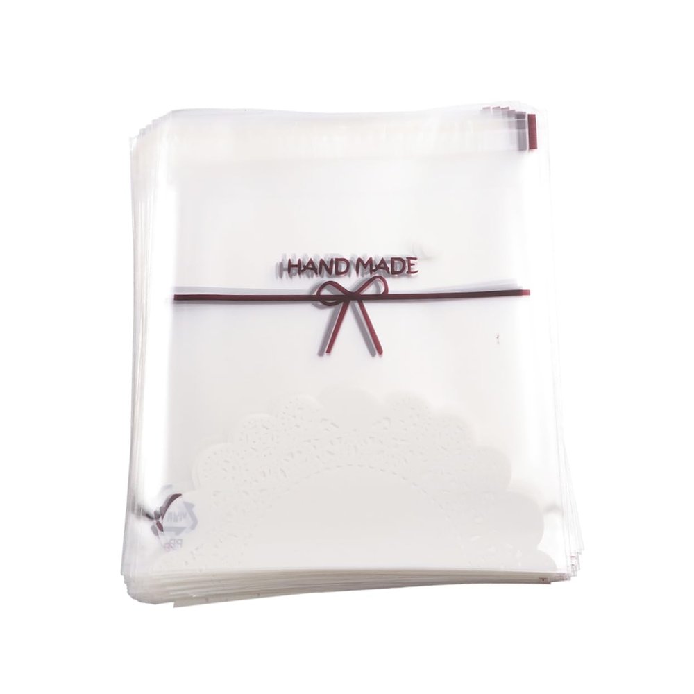BCOATH Edible Baggies for Food Storage Self-adhesive Bread Bags Plastic Baggies Clear Opp Bags Cartoon Printing 200pcs/2 Packs