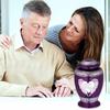 KEEPSAKE COMPANY Large Purple Aluminum Cremation Urn for Adults - Heart & Wing Pattern, 220 Cubic Inches, 10" H x 6" W x 7" L view 2