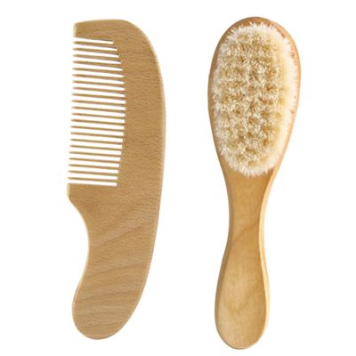 Beatifufu Infant Hair Brush and Comb Kit Wool Brush Set for Newborn Hair Care Supplies