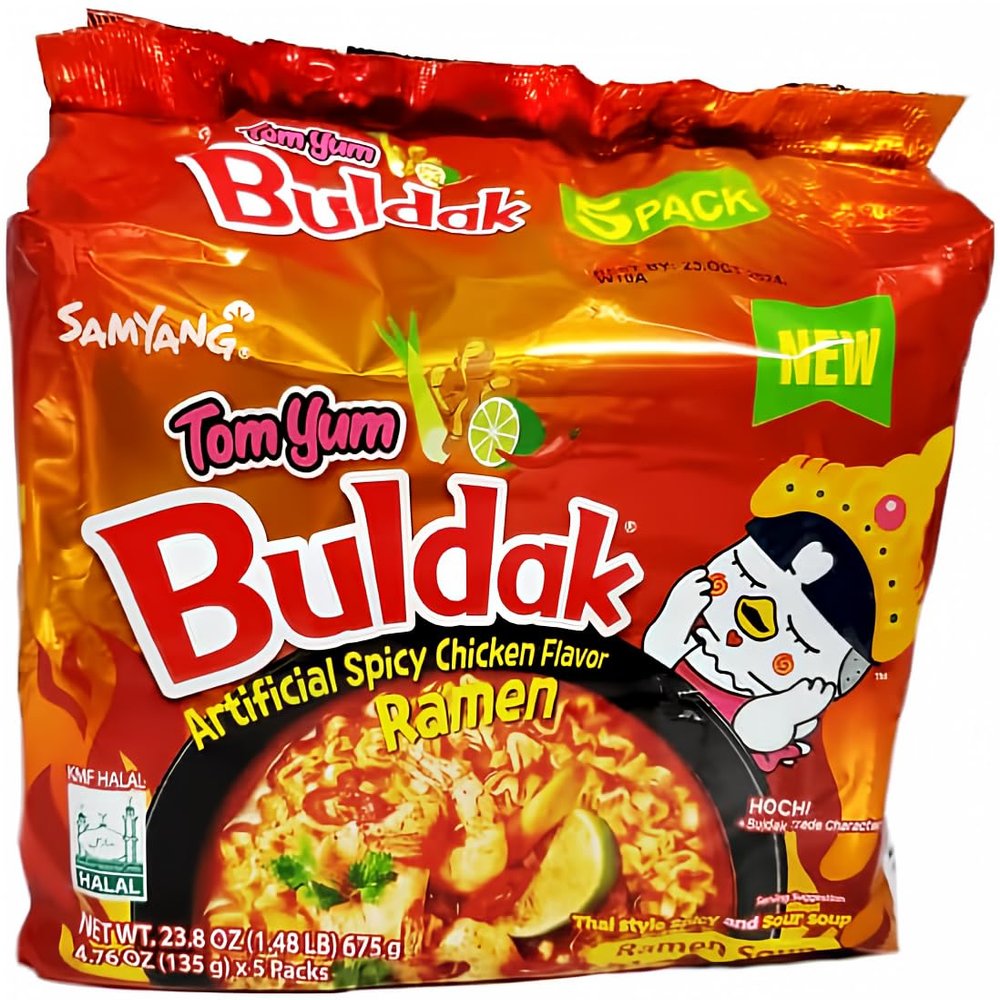 Haul SAMYANG Tom Yum Buldak Chicken Flavor - Thai-Style Spicy and Sour Ramen Soup 23.8 Oz (pack of 1) (Total 5 pcs)