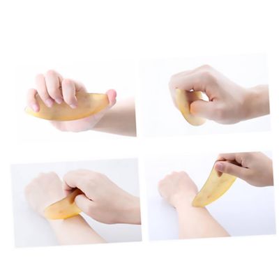 Anneome 2pcs Triangular Scraping Plate Natural Sheep Horn Gua Board for Body Massage Promotes Circulation and Skin Elasticity for Home Use Beige