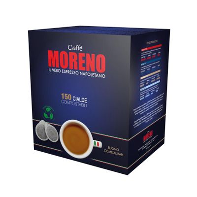 Decaffeinated Aroma, 150 Espresso ESE Paper pods compostable, made in Italy