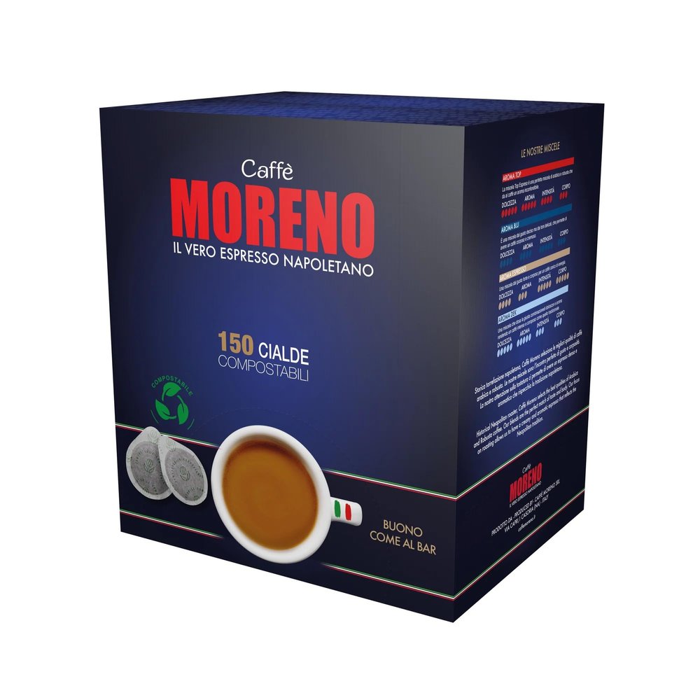 Decaffeinated Aroma, 150 Espresso ESE Paper pods compostable, made in Italy