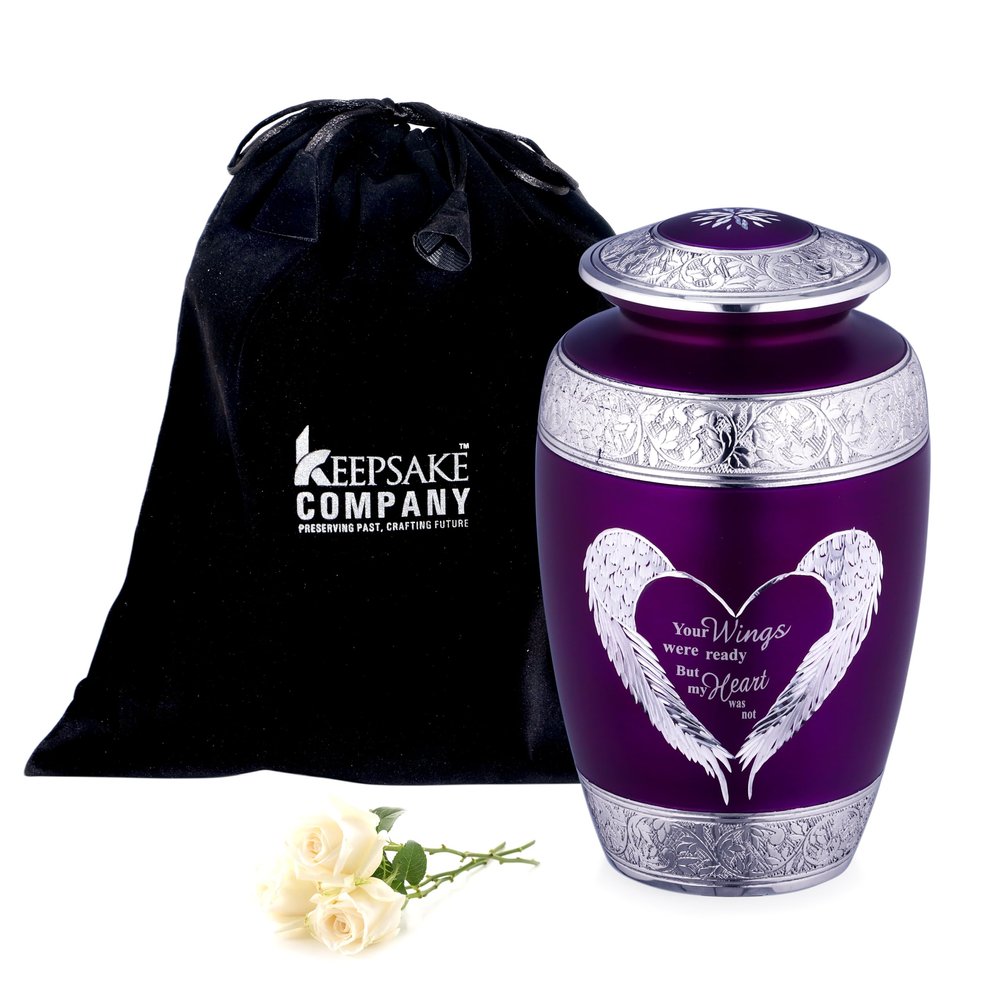 Large Classic Urn for Ashes Adult Male - Cremation Urns for Human Ashes Adult Man - Cremation Urns for Ashes - Funeral/Burial Urns - Decorative and Keepsake ERN, Heart Earns, 220 Cubic Inches Volume