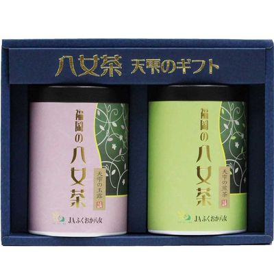 100g Yame Gyokuro / 100g Yame Sencha Green Tea Caddy Gift Box [Mukoh Matcha] 100% Pure Yamecha Japanese Loose Leaves Ryokucha Ocha Present Souvenirs Zen Yoga, Relax, Meditation, Traditional