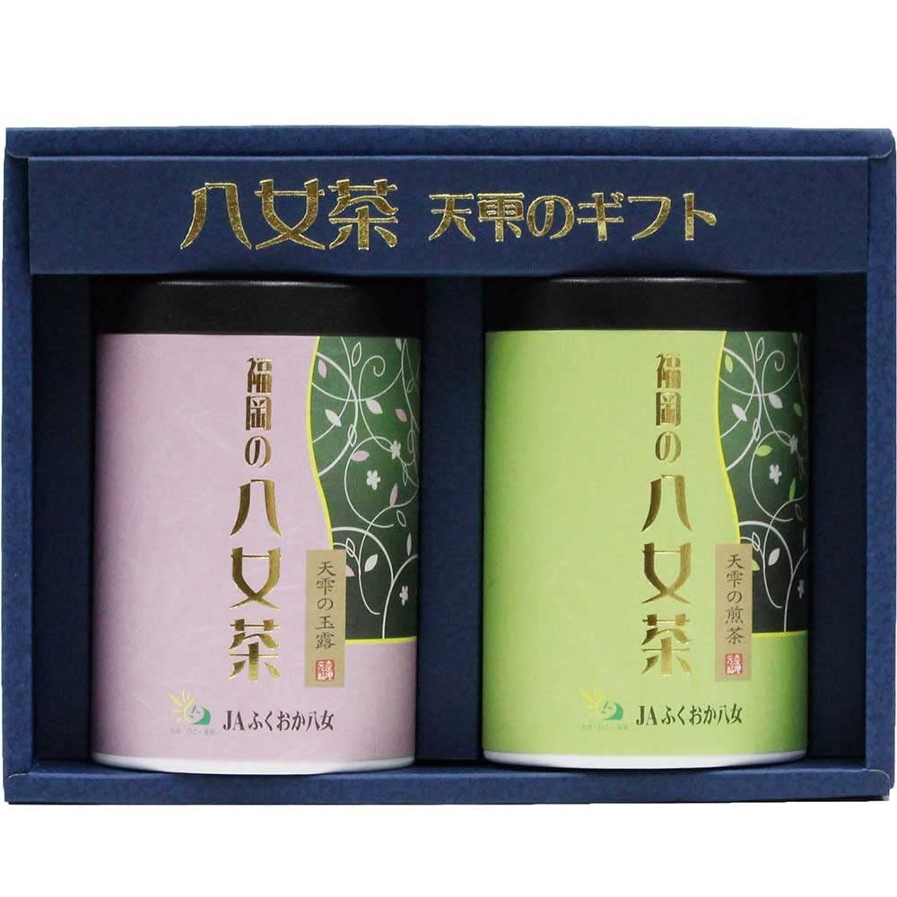 100g Yame Gyokuro / 100g Yame Sencha Green Tea Caddy Gift Box [Mukoh Matcha] 100% Pure Yamecha Japanese Loose Leaves Ryokucha Ocha Present Souvenirs Zen Yoga, Relax, Meditation, Traditional