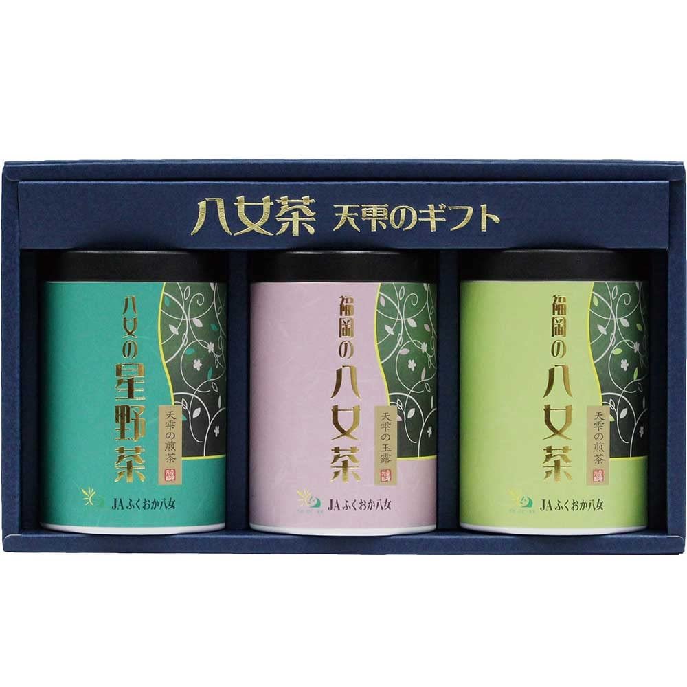 100g Hoshino Sencha / 100g Yame Gyokuro / 100g yame Sencha Green Tea Caddy Gift Box [Mukoh Matcha] 100% Pure Yamecha Japanese Loose Leaves Ryokucha Ocha Present Souvenirs Zen Yoga, Relax, Meditation