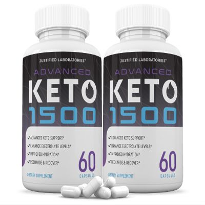 (2 Pack) Advanced Keto 1500 Keto Pills 1275MG New & Improved Formula Contains Apple Cider Vinegar Extra Virgin Olive Oil Powder Green Tea Leaf 120 Capsules