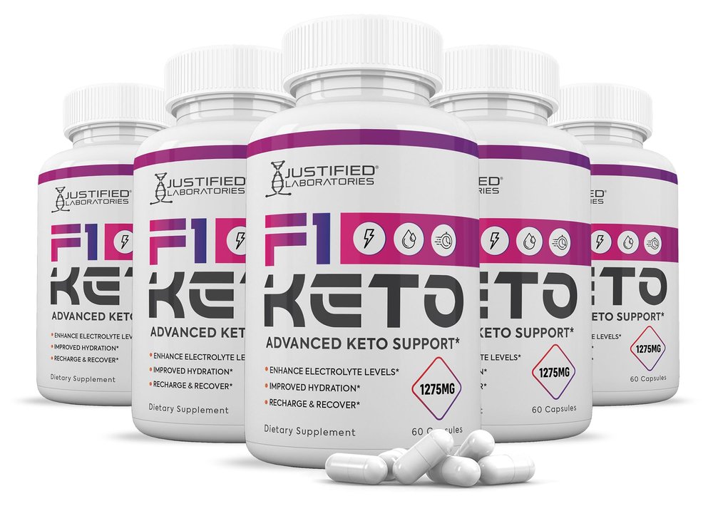 (5 Pack) F1 Keto Pills 1275MG New & Improved Formula Contains Apple Cider Vinegar Extra Virgin Olive Oil Powder Green Tea Leaf 300 Capsules