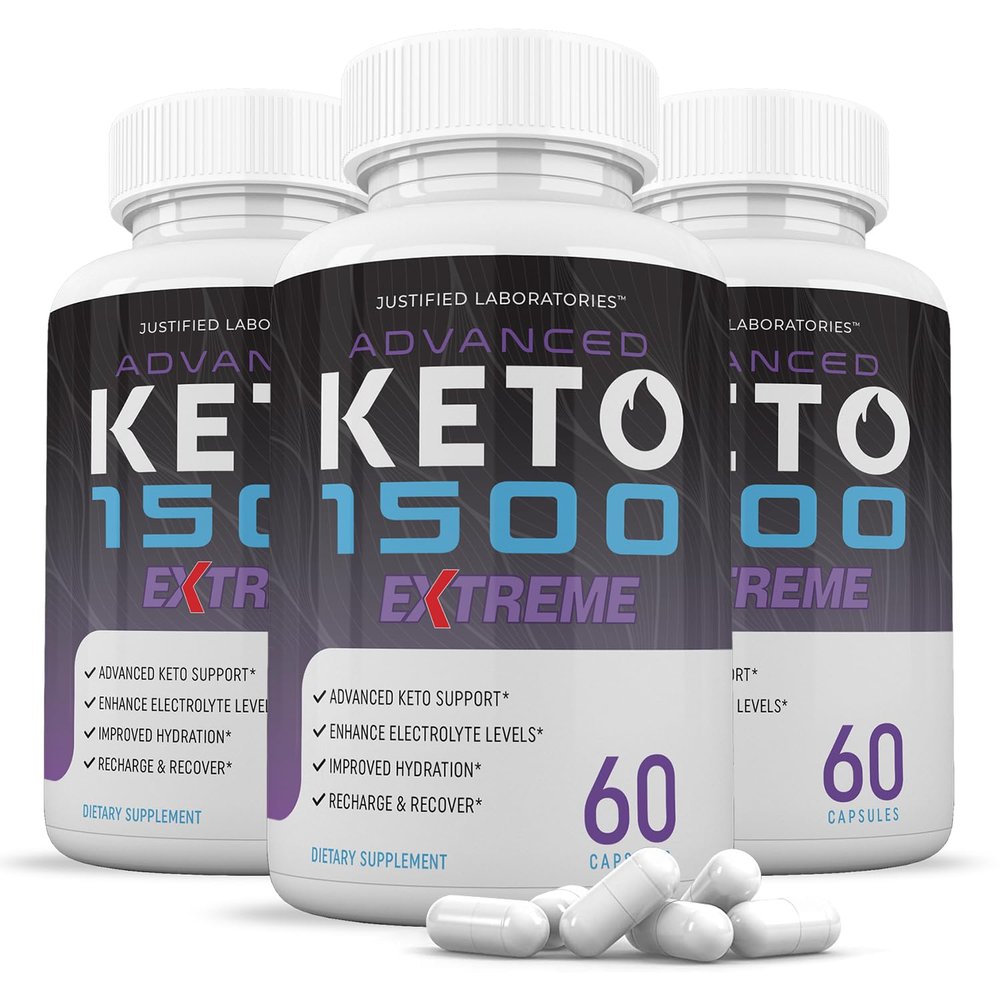 (3 Pack) Advanced Keto 1500 Extreme Pills 1675MG New & Improved Formula Contains Apple Cider Vinegar Extra Virgin Olive Oil Powder Green Tea Leaf 180 Capsules