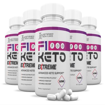 (5 Pack) F1 Keto Extreme Pills 1675MG New & Improved Formula Contains Apple Cider Vinegar Extra Virgin Olive Oil Powder Green Tea Leaf 300 Capsules