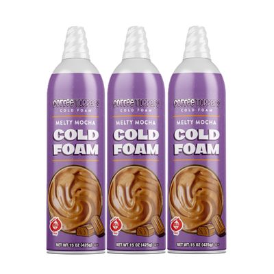 Coffee Toppers Cold Foam Mocha 15 Ounce (Pack of 3), Be Your Own Barista, Kosher