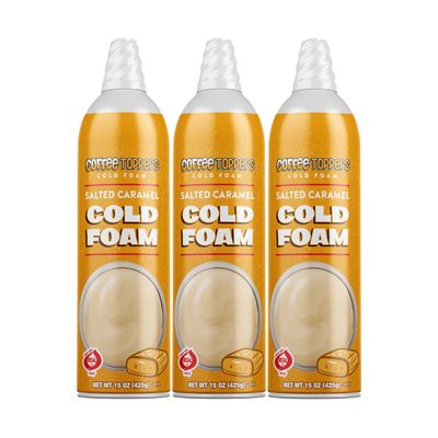 Coffee Toppers Cold Foam Salted Caramel 15 Ounce (Pack of 3), Be Your Own Barista, Kosher