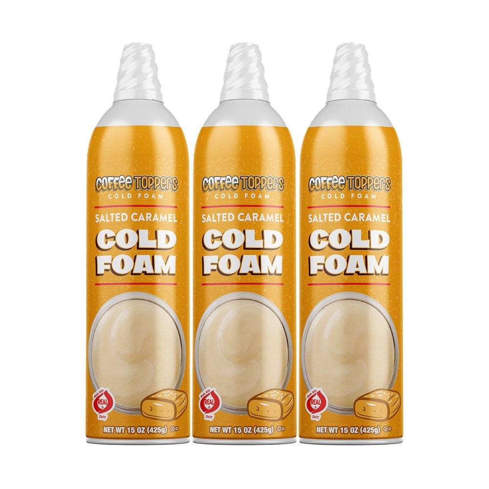 Coffee Toppers Cold Foam Salted Caramel 15 Ounce (Pack of 3), Be Your Own Barista, Kosher