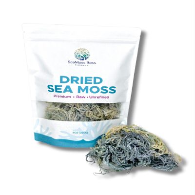 SeaMoss Boss Canouan | Dried green sea moss | ocean harvested and sun-dried in the remote Grenadine Islands | Easy to use | Makes 120oz sea moss gel