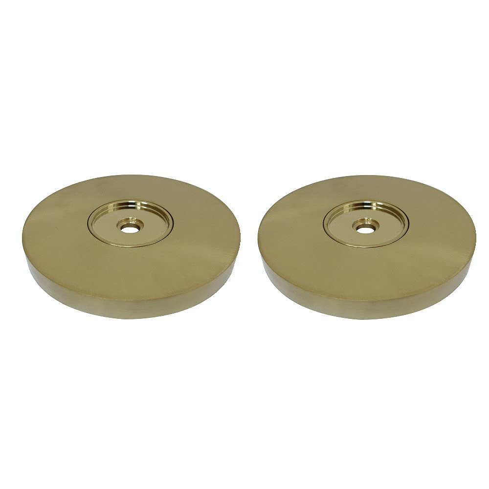 1.25 in. Silver Sage Grab Bar Flange Brushed Brass - Set of 2
