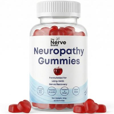 The Nerve Brand Neuropathy Nerve Support Gummies 600mg R-Alpha Lipoic Acid with B Vitamins & Adaptogens Helps Maintain Healthy Nerve Function Sugar-Free Daily Supplement